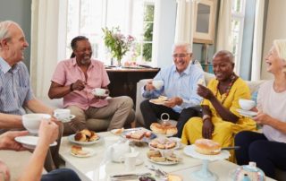 A senior adult who stays socially active can tend to be healthier.