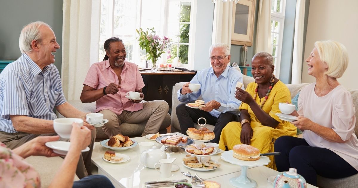 A senior adult who stays socially active can tend to be healthier.